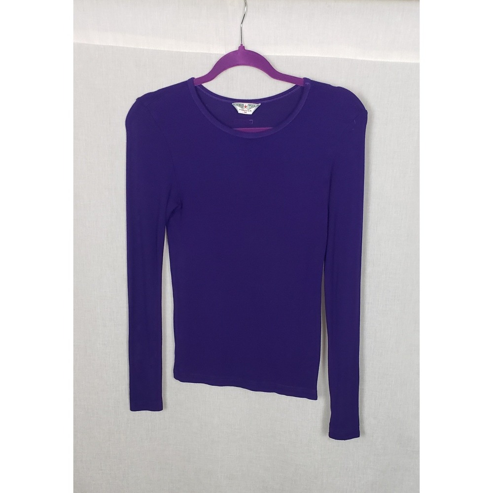 Hard Tail Forever Purple Ribbed Long Sleeve M Top Casual Basic Y2K USA Fall